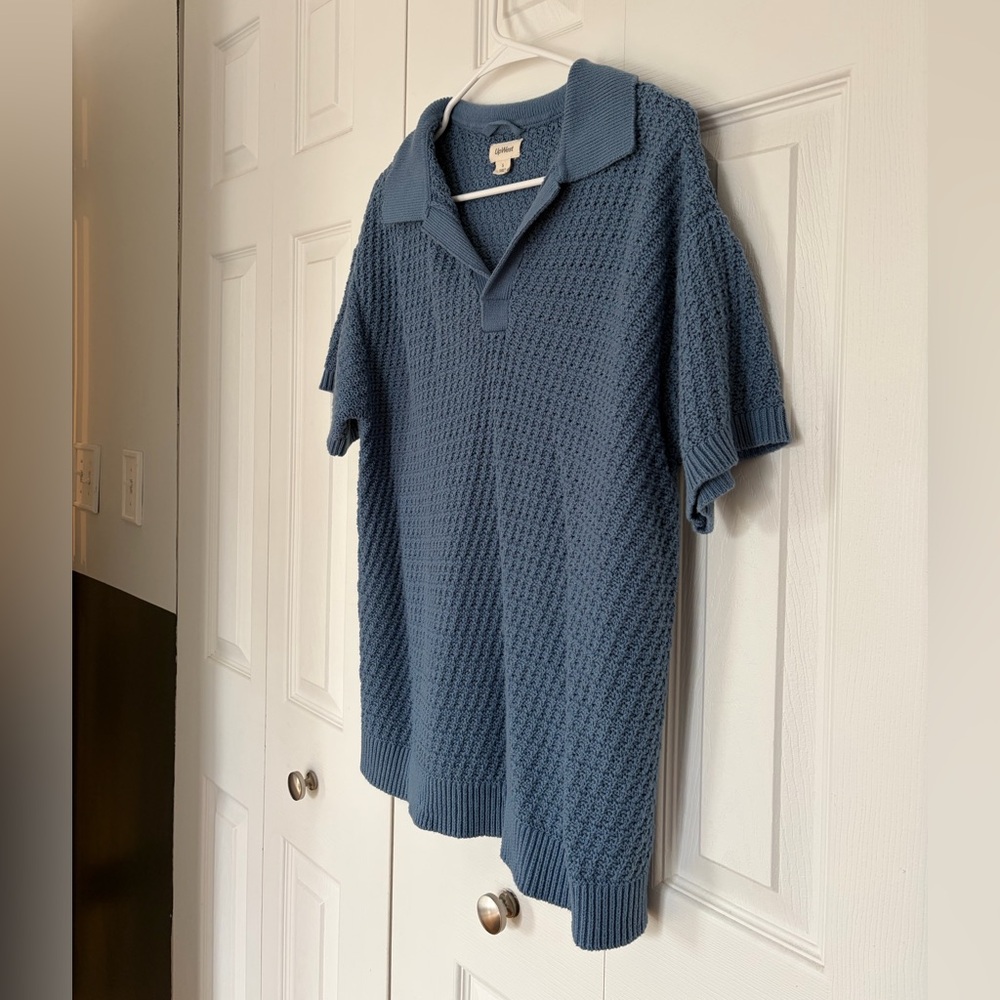 UpWest - Blue Textured Polo Shirt